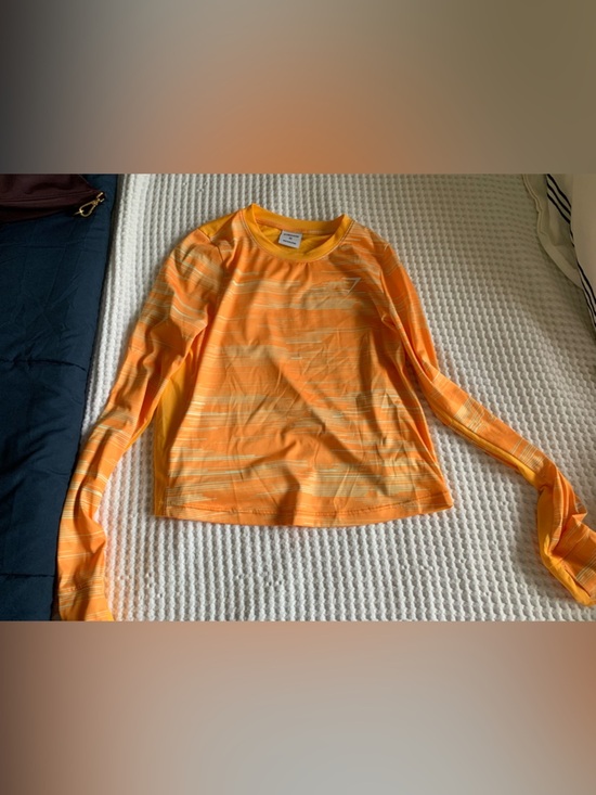 Gymshark Tops - Gymshark Orange and Yellow Performance Long Sleeve Tee Size Extra Small
